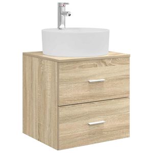 vidaXL Wandgemonteerde wastafelmeubel Sonoma Eiken 49,5 x 44,5 x 65 cm