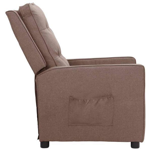 vidaXL Fauteuil verstelbaar stof taupe