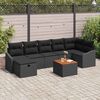 vidaXL Tuin Sofa Set met opslag 8 pcs Zwart Poly riet