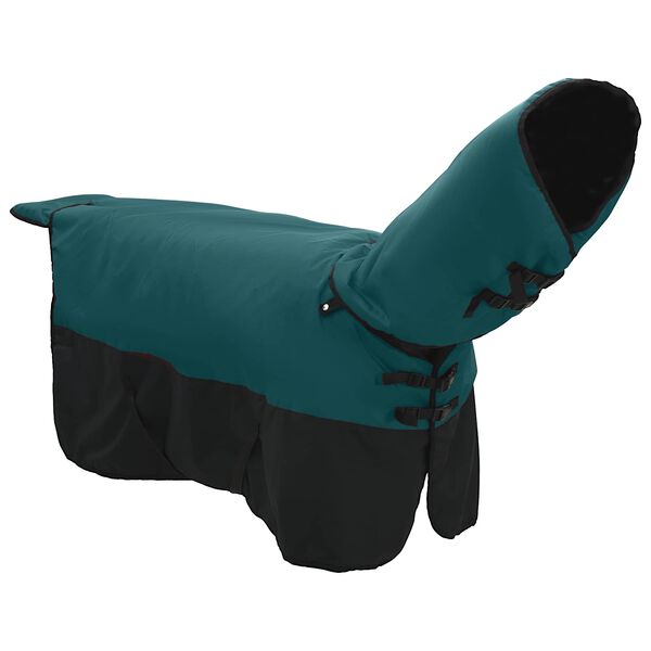vidaXL Paardendeken Donkergroen en Zwart 75 cm Polyester