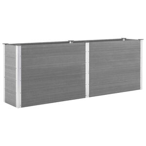 vidaXL Plantenbak verhoogd 250x50x91 cm HKC grijs