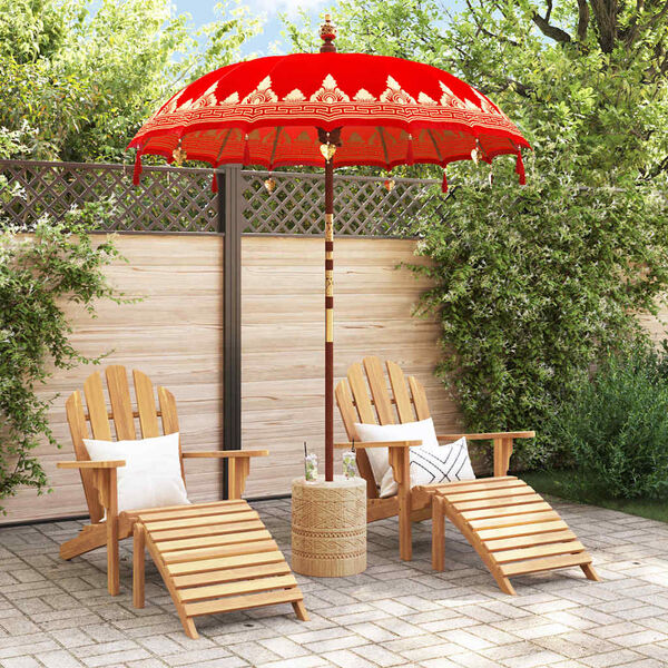 vidaXL Balinese Parasol Rood 185 x 185 x 260 cm
