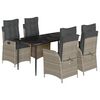 vidaXL 5-delige Tuinset met kussens poly rattan lichtgrijs