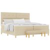 vidaXL Boxspring bed met hoofdeinde Cr&egrave;me 200 x 200 cm Stof