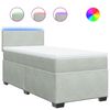 vidaXL Boxspring met matras fluweel lichtgrijs 90x200 cm