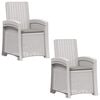 vidaXL Ligstoel in rietenlook 2 pcs Wit en Lichtgrijs PP