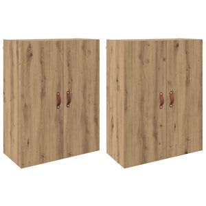 vidaXL Wandkast 2 st Artisan Eiken 69,5 x 34 x 90 cm Bewerkt hout