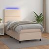 vidaXL Boxspring met matras en LED kunstleer cappuccinokleur 100x200cm