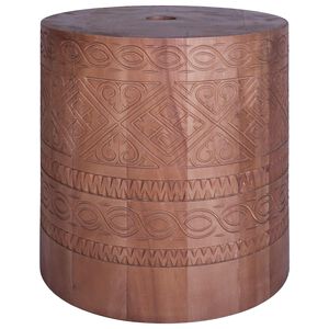 vidaXL Parasolvoet 28,05 kg Naturel Massief Mahoniehout Handgesneden