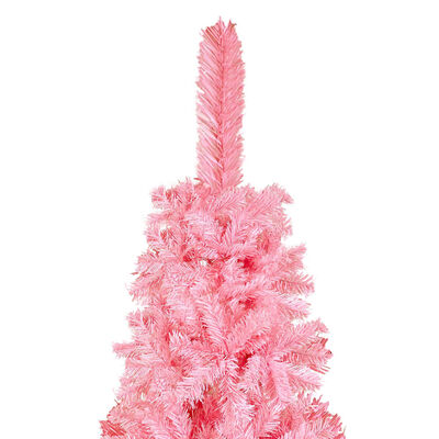 vidaXL Kunstkerstboom met verlichting en kerstballen smal 120 cm roze