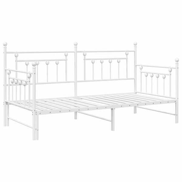 vidaXL Bedframe voor een daybed Wit 90 x 200 cm Staal