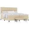 vidaXL Boxspringbed met hoofdeinde Cr&egrave;me 200 x 200 cm Stof