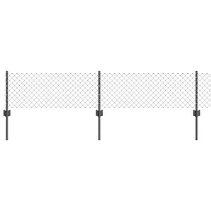 vidaXL gaashek met palen 10 x 0,4 m PVC-Coated Staal Grijs Mesh