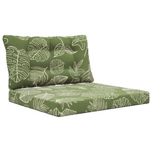 vidaXL Buiten bankkussen 2 pcs Bladontwerp Polyester