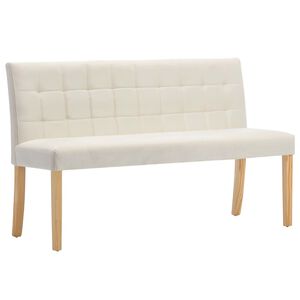 vidaXL Bankje 140 cm fluweel cr&egrave;mekleurig