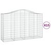 vidaXL Schanskorven 15 st gewelfd 200x50x120/140 cm ijzer