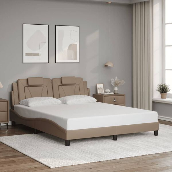 vidaXL Bedframe "Viana" met LED zonder matras cappuccino 160x200 cm