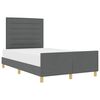 vidaXL Bedframe met hoofdeinde Donkergrijs 140 x 190 cm Stof