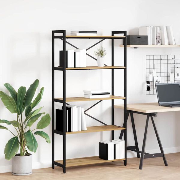 vidaXL Boekenkast Artisan Eiken 80 x 30 x 155 cm Bewerkt hout