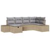 vidaXL Bankstel 6 st poly rattan