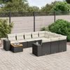 vidaXL 11-delige Loungeset met kussens poly rattan zwart