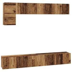 vidaXL Tv-meubelset 5 st Oud Hout Bewerkt hout