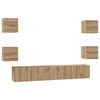 vidaXL Tv-meubelset Wandgemonteerd 7 pcs Artisan Eiken Bewerkt hout