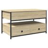 vidaXL Salontafel 85x50x50 cm bewerkt hout en metaal sonoma eikenkleur