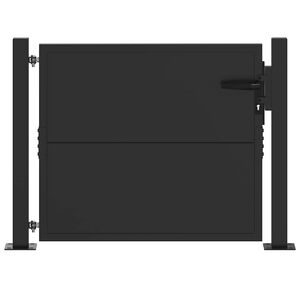 vidaXL Tuinpoort met slot Zwart 110 x 105 cm Gepoedercoat staal