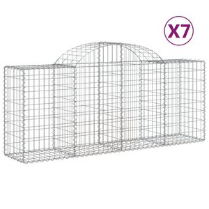 vidaXL Schanskorven 7 st gewelfd 200x50x80/100 cm gegalvaniseerd ijzer