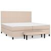 vidaXL Boxspring met matras kunstleer cappuccinokleurig 200x200 cm