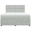 vidaXL Boxspring met matras fluweel lichtgrijs 180x200 cm
