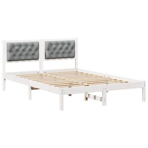 vidaXL Bedframe Lichtgrijs 150 x 200 cm Massief grenenhout