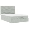 vidaXL Ottoman bed met matrassen en LED's 140x190cm fluweel lichtgrijs