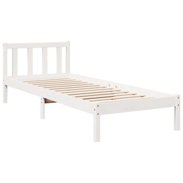 vidaXL Bedframe extra lang zonder matras grenenhout wit 80x210 cm