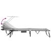vidaXL Opvouwbare zonnebed 2 pcs Grijs 190 x 57 x 81 cm oxford