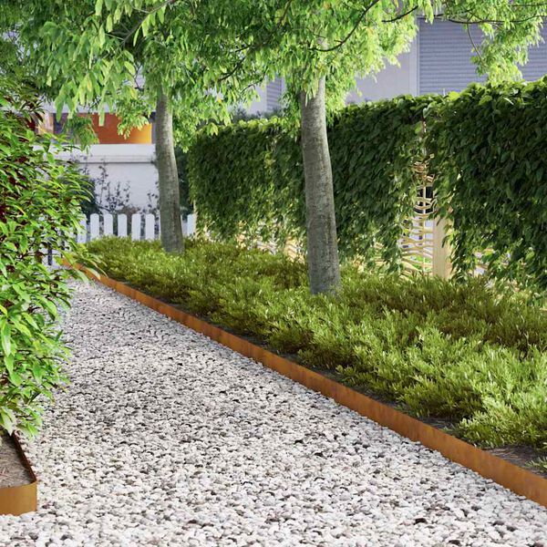 vidaXL Tuinrand Roestig 450 x 0.05 x 15 cm Cortenstaal