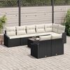 vidaXL Tuinbankenset met kussen 9 pcs Bruin en Cr&egrave;me poly rattan