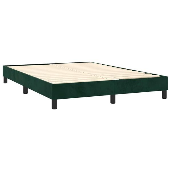 vidaXL Boxspring bed 140x200 cm fluweel donkergroen