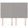 vidaXL Hoofdbord lichtgrijs 144x5x118/128 cm stof