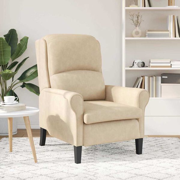 vidaXL Fauteuil Cr&egrave;me 76 x 94 x 102 cm Microvezel