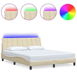 vidaXL Bedframe zonder matras "Hanko" stof cr&egrave;mekleurig 160x200 cm