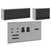 vidaXL Gereedschapskast set met plank 5 pcs Zwart Gepoedercoat staal