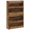 vidaXL Schoenenkast met plank Oudhout 80 x 21 x 125,5 cm Bewerkt hout