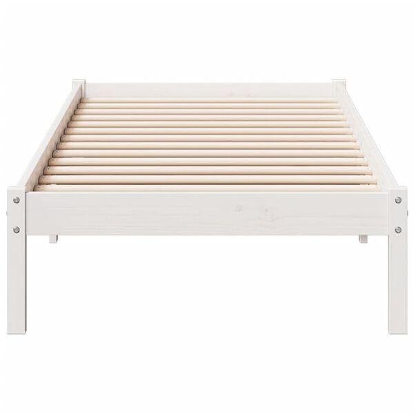 vidaXL Bedframe extra lang zonder matras grenenhout wit 80x210 cm