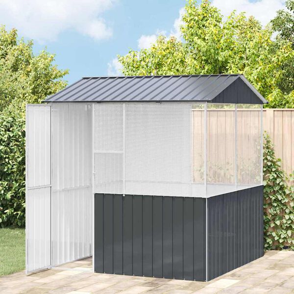 vidaXL Vogelkooi Antraciet 215 x 209 x 230 cm Gegalvaniseerd staal