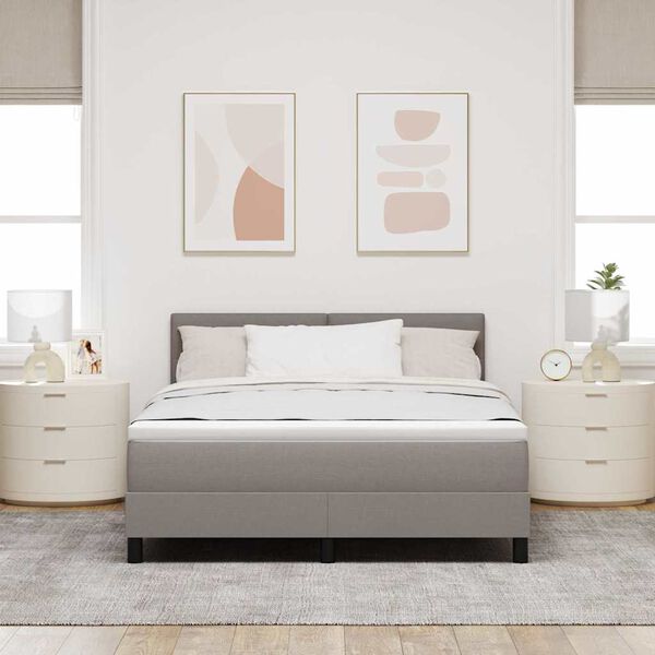 vidaXL Boxspringbed met matras met matras Taupe 140 x 200 cm Stof