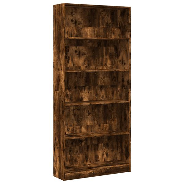 vidaXL Boekenkast 80x24x176 cm bewerkt hout gerookt eikenkleurig
