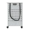 vidaXL Wasmand op wielen 66x35x60 cm rattan wit