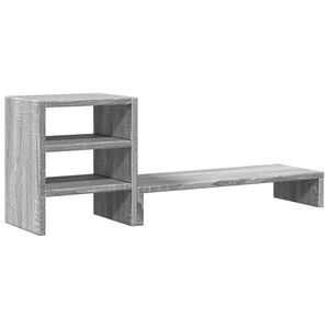 vidaXL Monitorstandaard met bureau-organizer bewerkt hout grijs sonoma